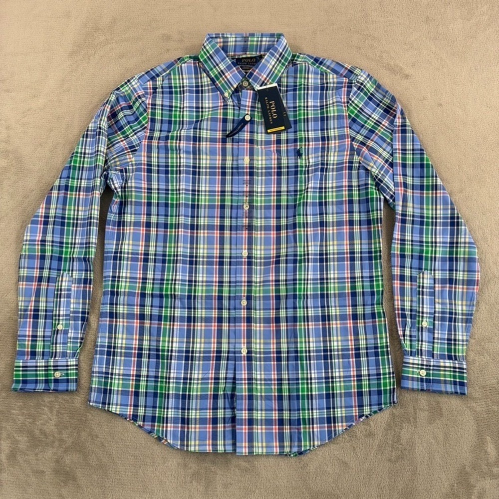 Polo Ralph Lauren Classic Fit Performance Shirt in Multi Plaid Men‎ Medium NWT